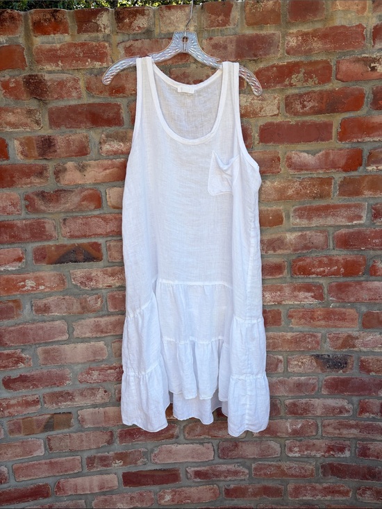 CP Shades Dresses & Skirts - CP Shades White Sleeveless Tiered linen dress/swimsuit cover